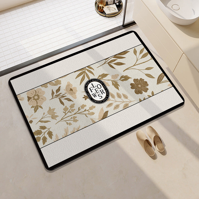 Playful Citrus-Themed Absorbent Bath Mat