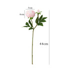 Realistic silk peony stem with buds and flexible long stem