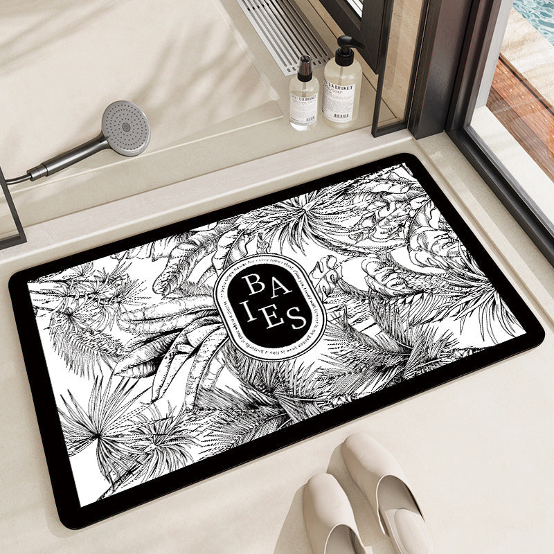 Floral Print Bath Mat
