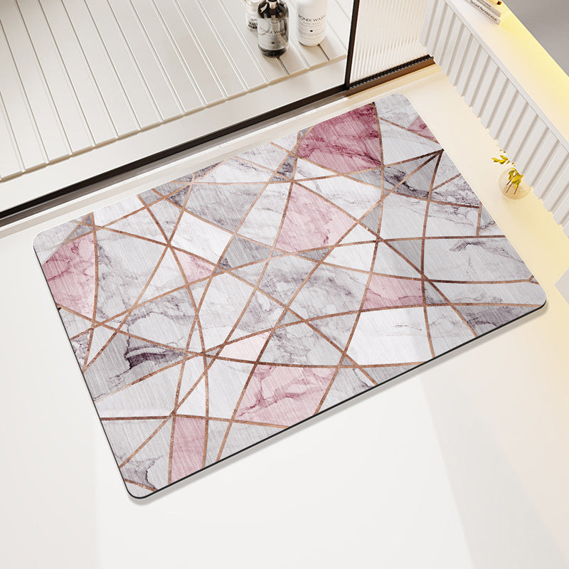 Abstract Geometric Pattern Bath Mat