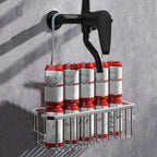 DuschGlanz AeroRack Hanging Shower Basket made of Aluminium | Rustproof Shower Shelf with Hooks | Large Capacity for Shampoo & Bath Accessories