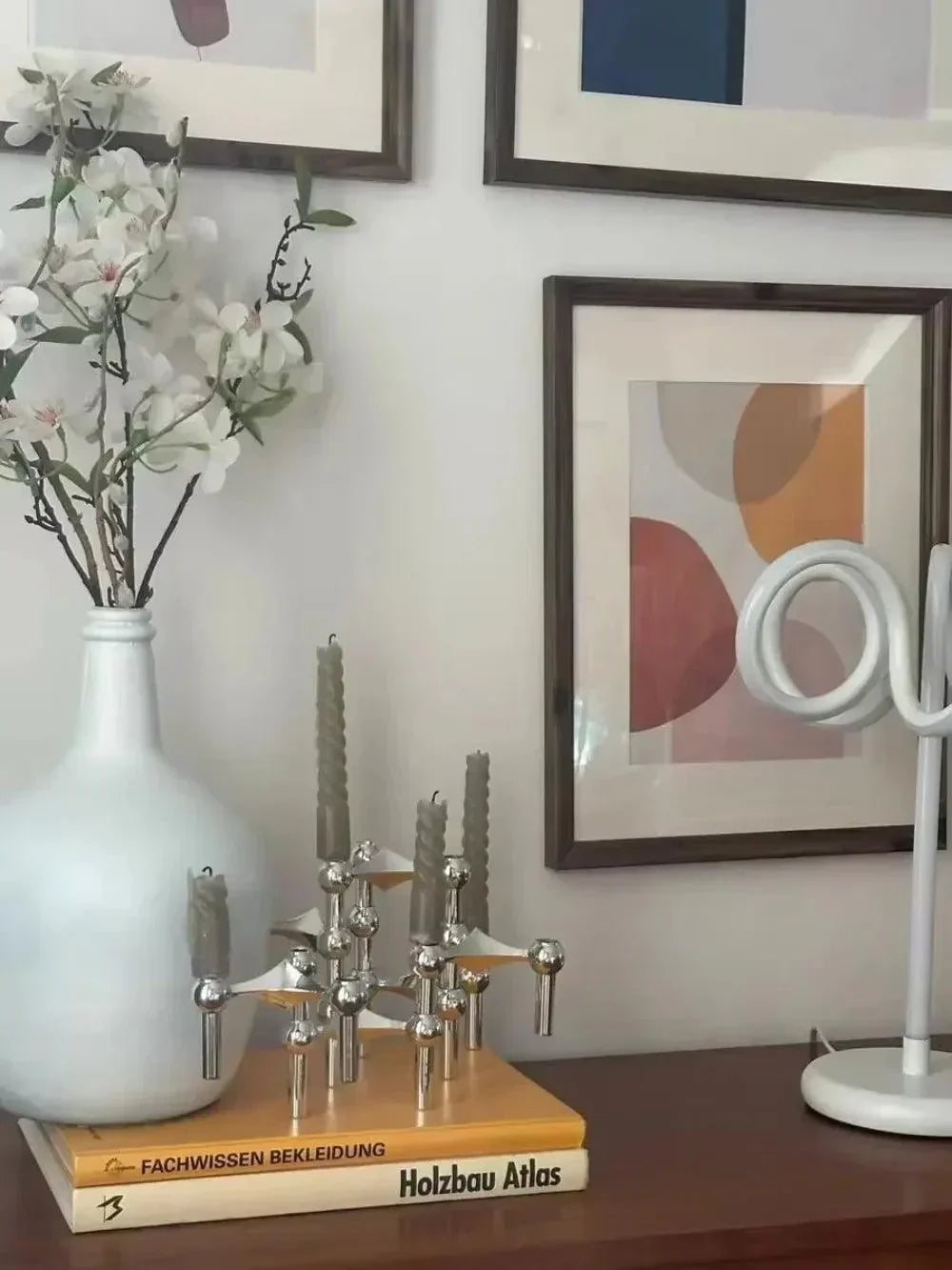 Modern Molecular Metal Candle Holder – Nordic-Style Silver Candle Stand for Elegant Home Decor