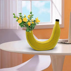 Banana vase, flower vase made of resin, cute banana shape, decorative tabletop vase for flower arrangements, living room, bedroom, home decoration