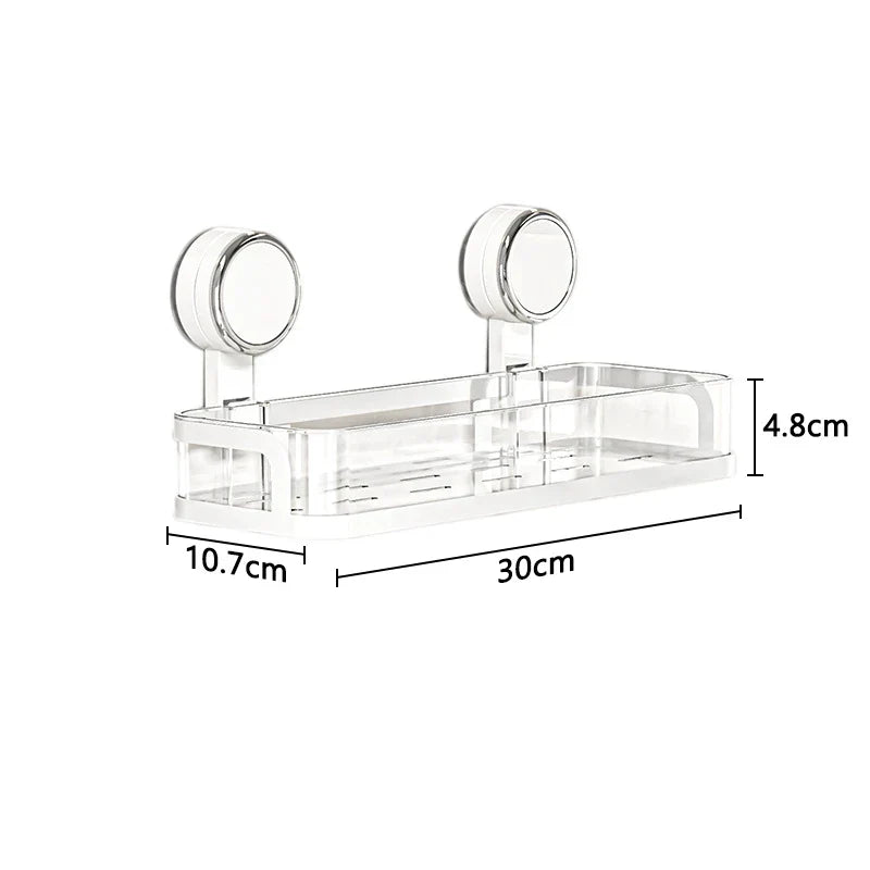 Wall shelf with suction cup | No drilling | Shelf for bathroom & kitchen | Multifunctional
