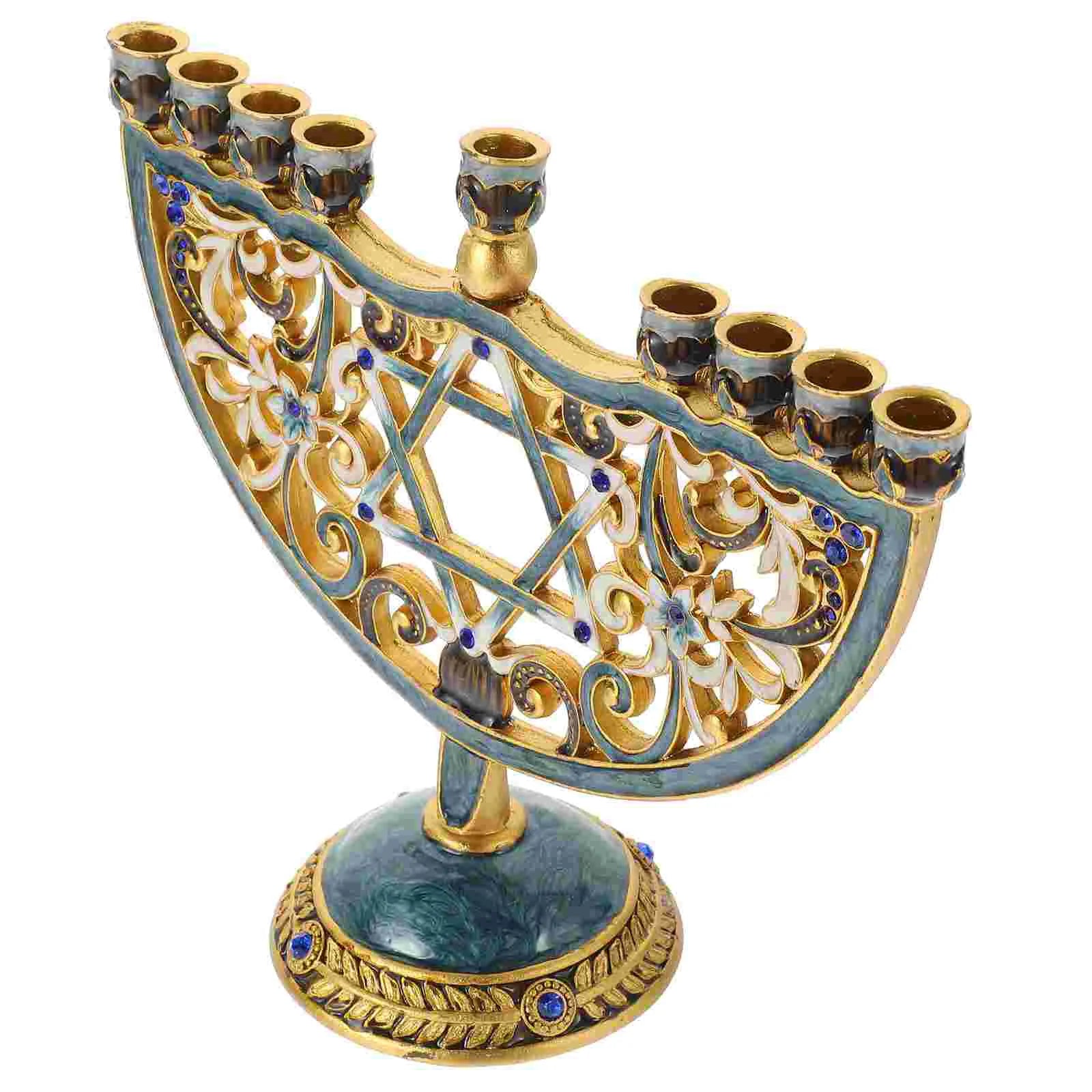 Auriona Menorah Candle Holder | Chanukah Candelabrum & Table Decoration | Wedding & Holiday Decoration | Luxurious Elegance