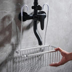 DuschGlanz AeroRack Hanging Shower Basket made of Aluminium | Rustproof Shower Shelf with Hooks | Large Capacity for Shampoo & Bath Accessories