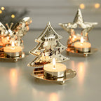 Gold Christmas Candle Holder