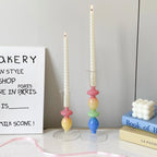Rainbow Gradient Glass Candle Holder