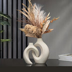 Set of 2 Hollow Ceramic Vases with Modern Scandinavian Design