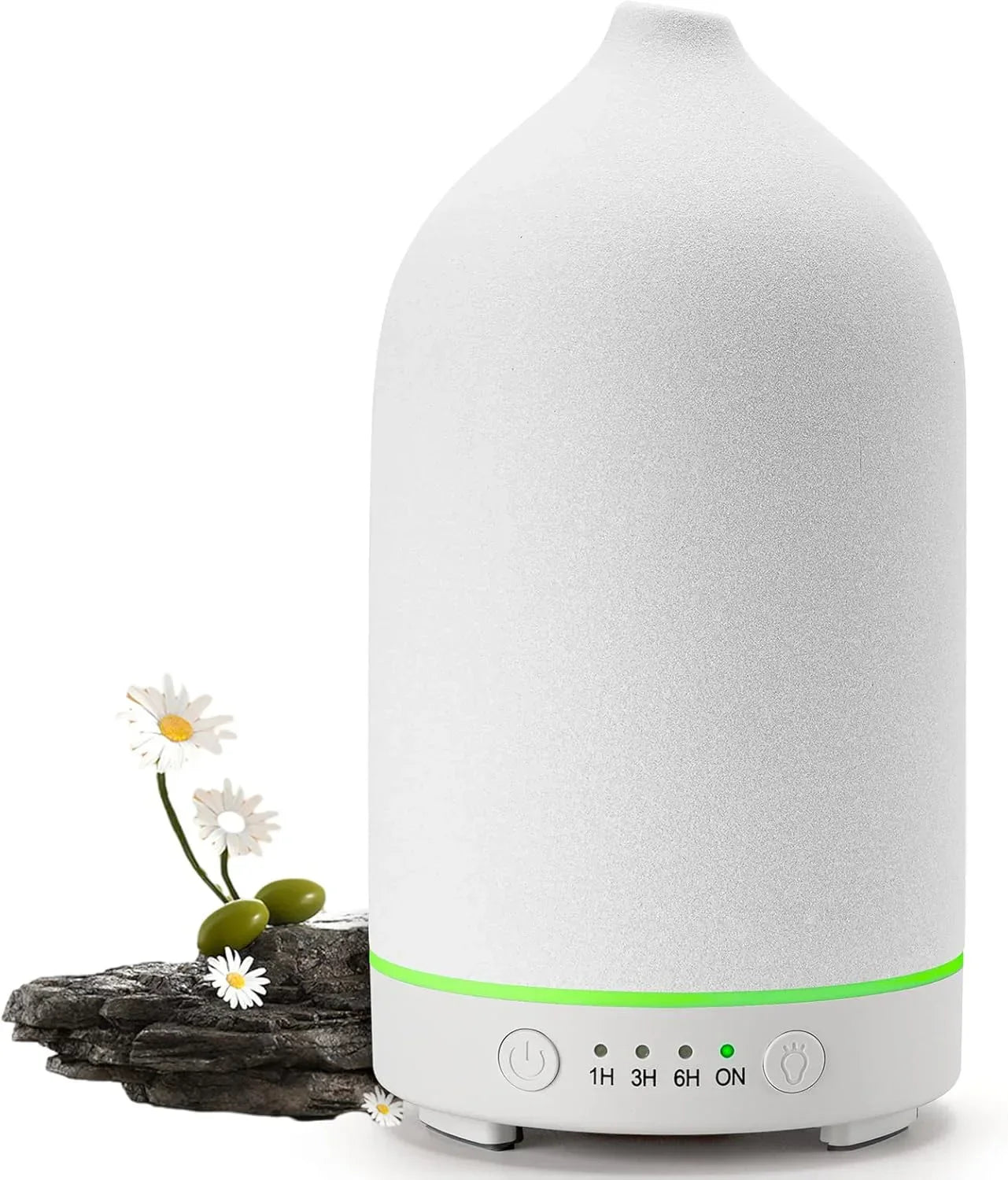 Aromisca Ceramic Aroma Diffuser | 100 ml Ultrasonic Air Humidifier | 7 LED Colors & Timer | Handcrafted Design