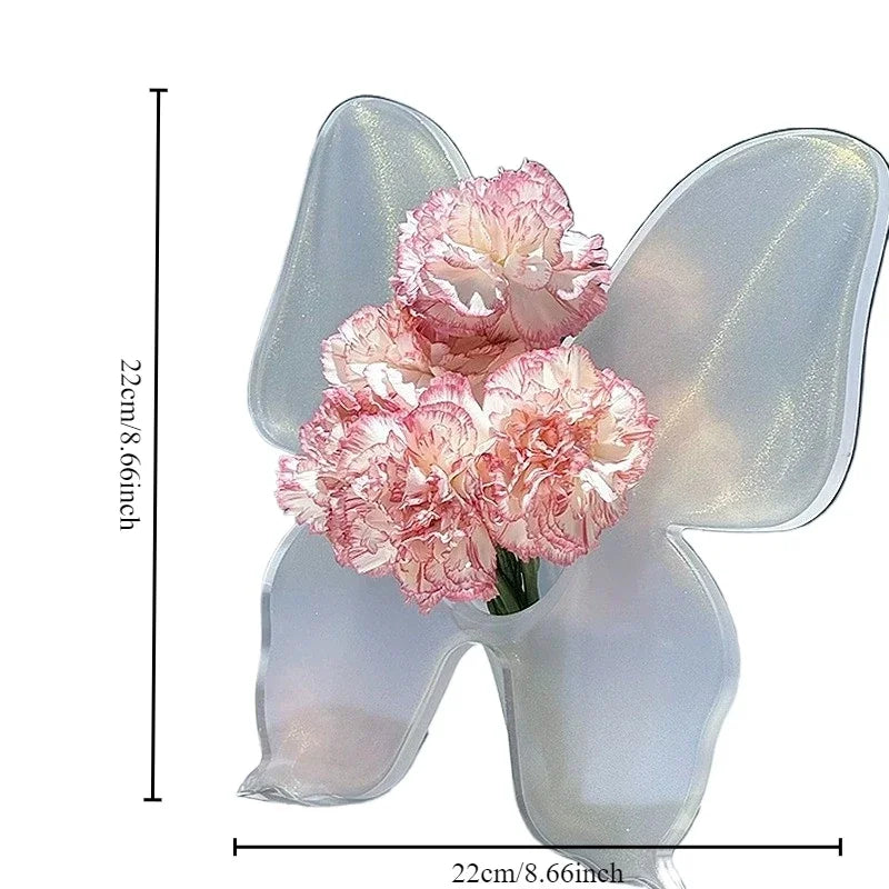 Artistic Butterfly Clear Flower Vase