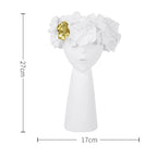Nordic Girl Head Flower Resin Vase Statue Flower Flower Vases for Office Desktop Dried Flowers Ornaments Decor Container