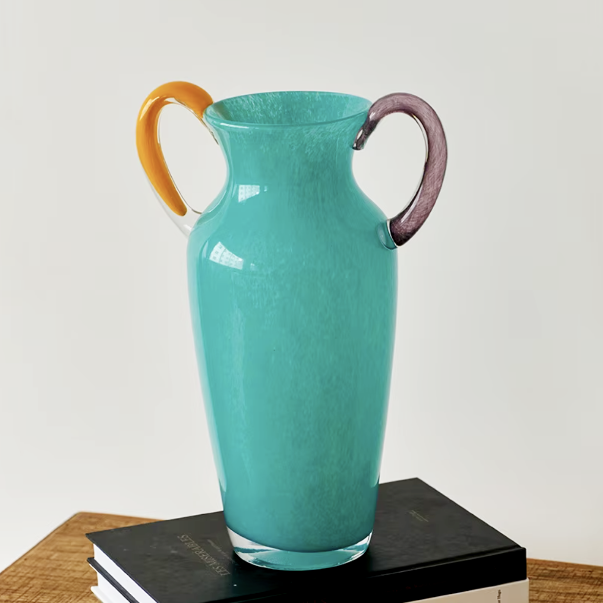 Vintage Stained Glass Binaural Vase