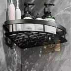 Corner Holder Aluminum Wall Shelf – Space-Saving Bathroom Organizer Without Drilling