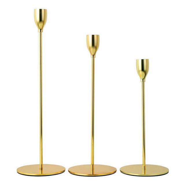 3-piece set metal candle holder