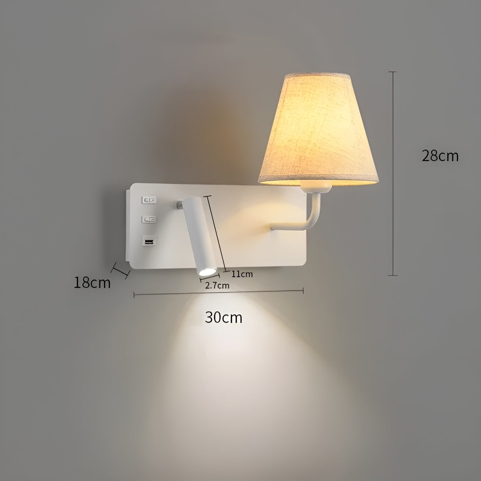 Reading lamp with candle light effect – Warm, decorative light | Perfect for the bedroom & bed