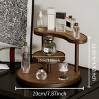 Rotating wooden makeup organizer - 3-tiered and staMerocie | Practical storage for cosmetics