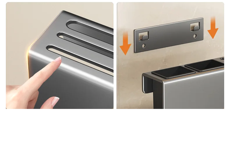 ChefSpace Wall-mounted Knife Holder with Cutting Board Storage – Stainless Steel