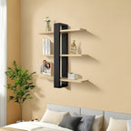 NordWood Wall Shelf | Solid Pine | 3 Levels | Space-saving & Decorative | Natural Wood