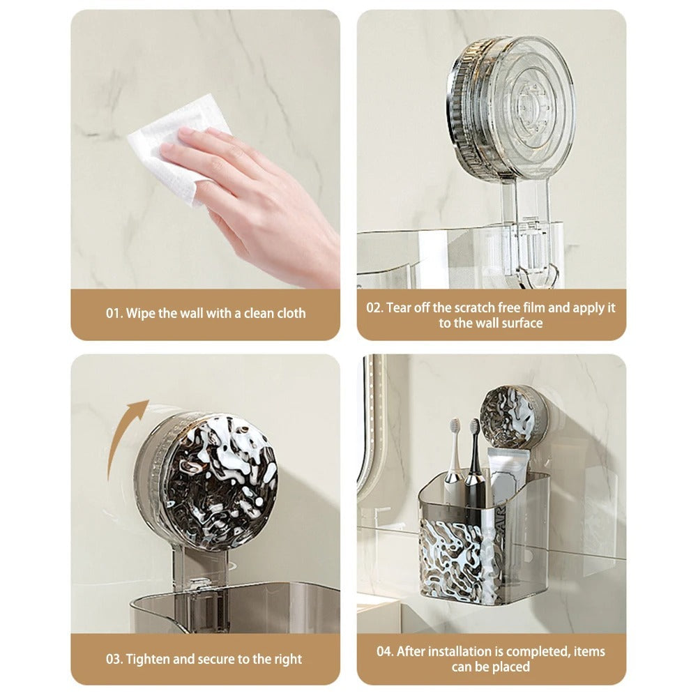 Practical wall shelf Drill-free storage in the bathroom