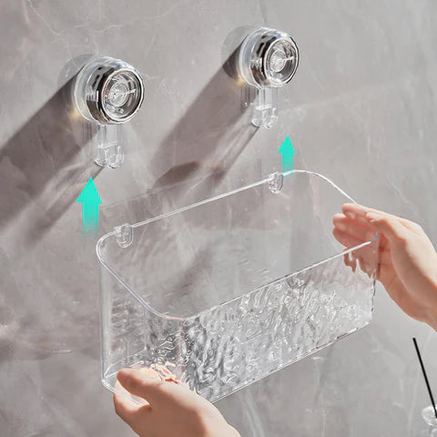 Practical wall shelf Drill-free storage in the bathroom