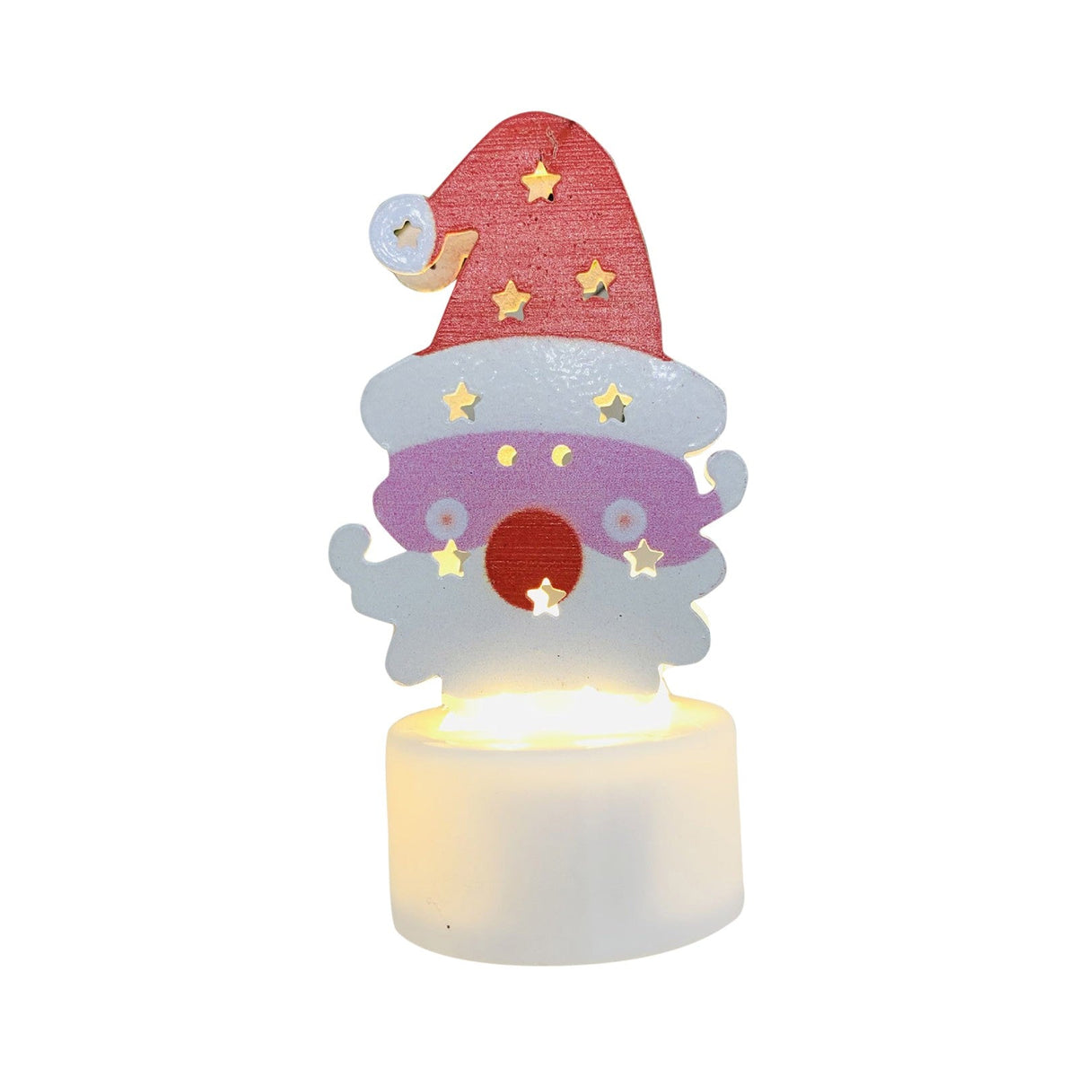 Electronic LED Christmas Candle Lamps - Set of 10 – Adorable Santa, Snowman & Tree Night Lights for Festive Home, Party, & Garden Décor