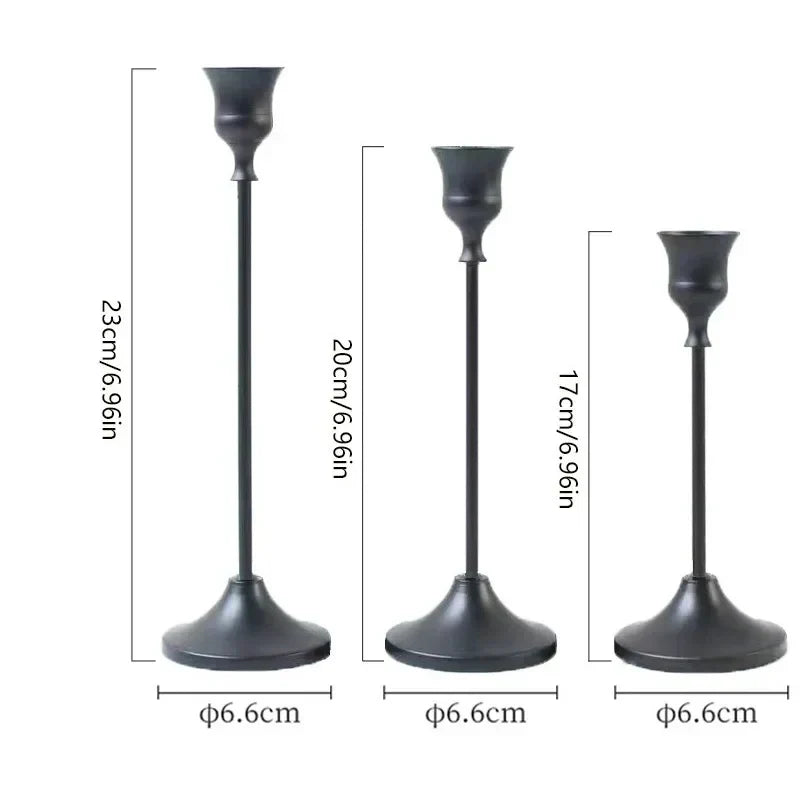 Candle Holders Gold Metal Set for Table Decor