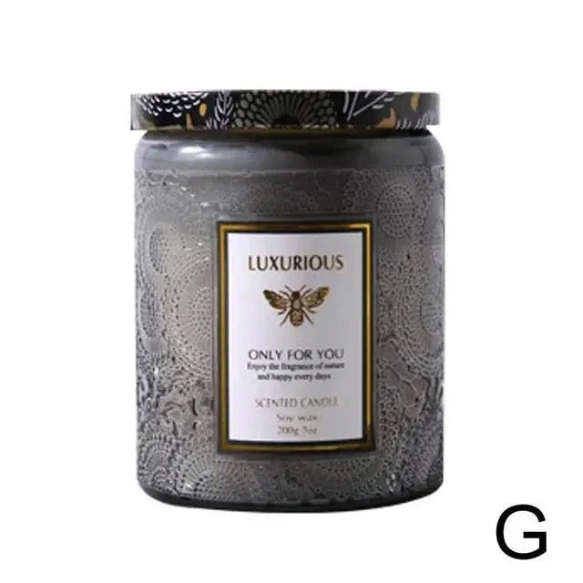 Scented candle glass with essential oils