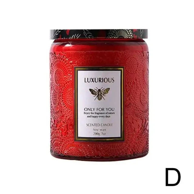 Scented candle glass with essential oils