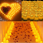 24/50/100 Pack flameless LED candles – battery-operated flickering tealights, smokeless and romantic for weddings and engagements