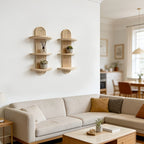 Boho Wall Shelf Made of Solid Wood – Multi-Tier and Space-Saving | For Living Room, Bedroom, and Hallway