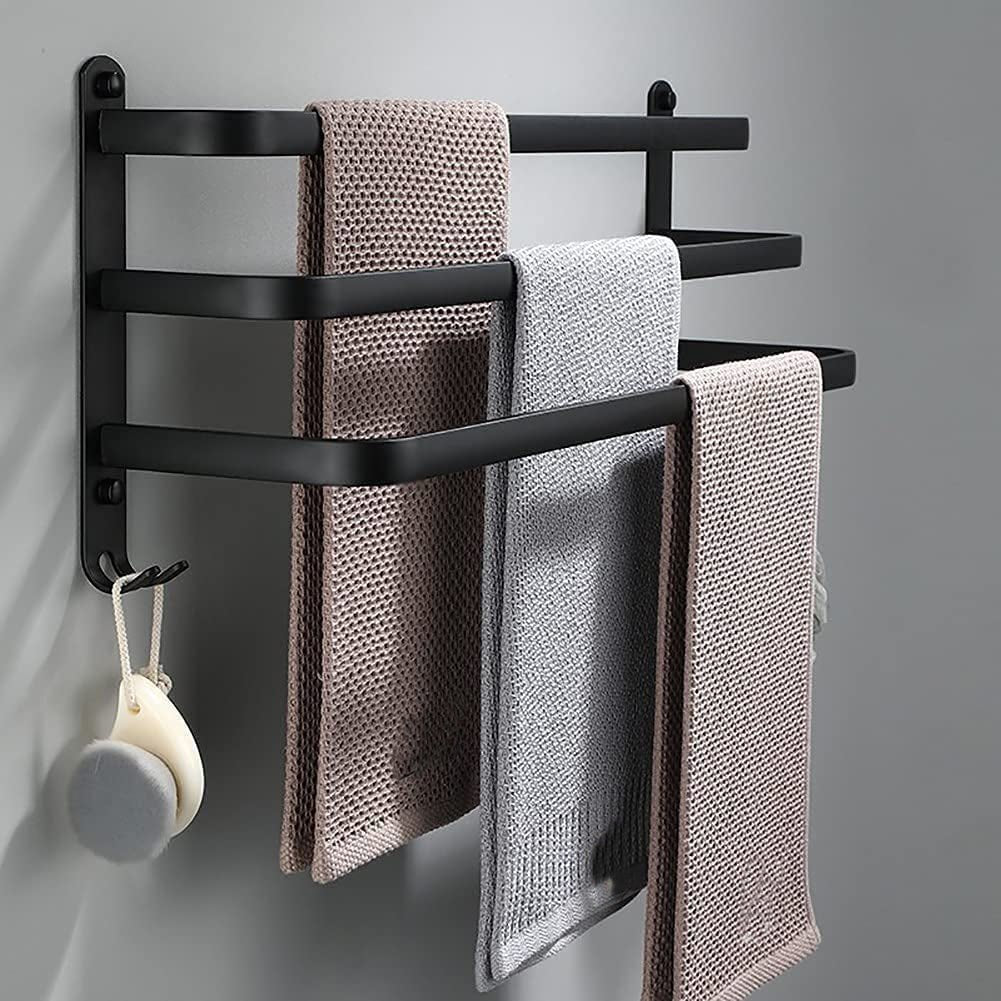 FlexRack – Wall-Mounted Aluminum Bathroom Shelf with 3 Crossbars