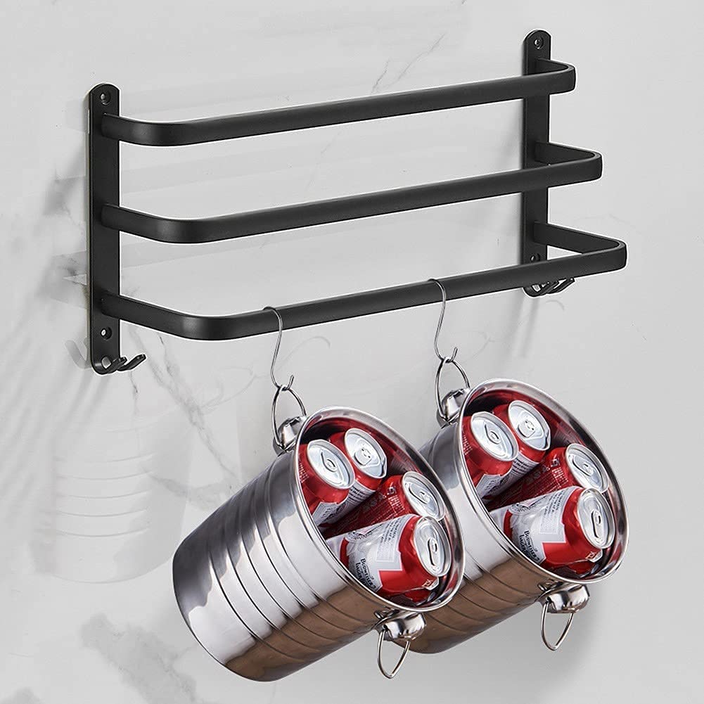 FlexRack – Wall-Mounted Aluminum Bathroom Shelf with 3 Crossbars