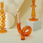 Candle holder made of glass vase