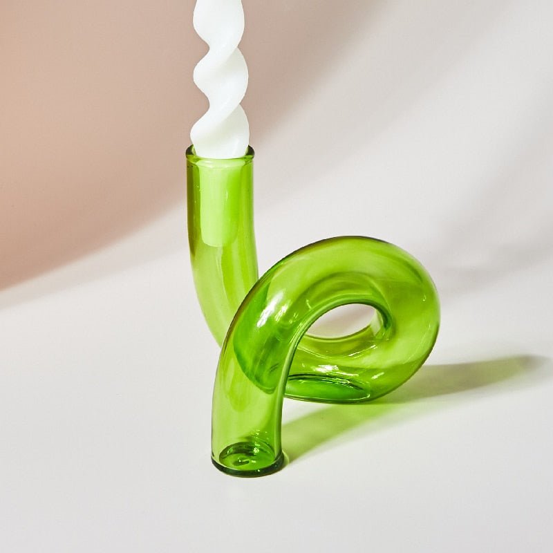 Candle holder made of glass vase