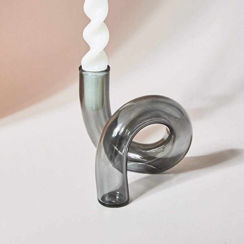Candle holder made of glass vase