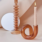 Candle holder made of glass vase