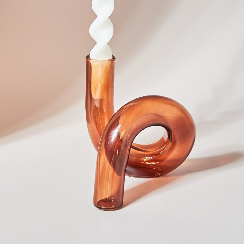 Glass vase candle holder