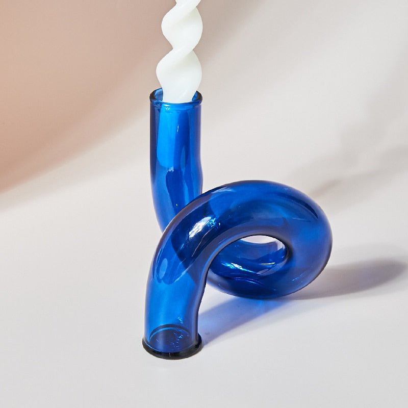 Candle holder made of glass vase