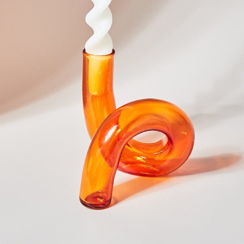 Glass vase candle holder