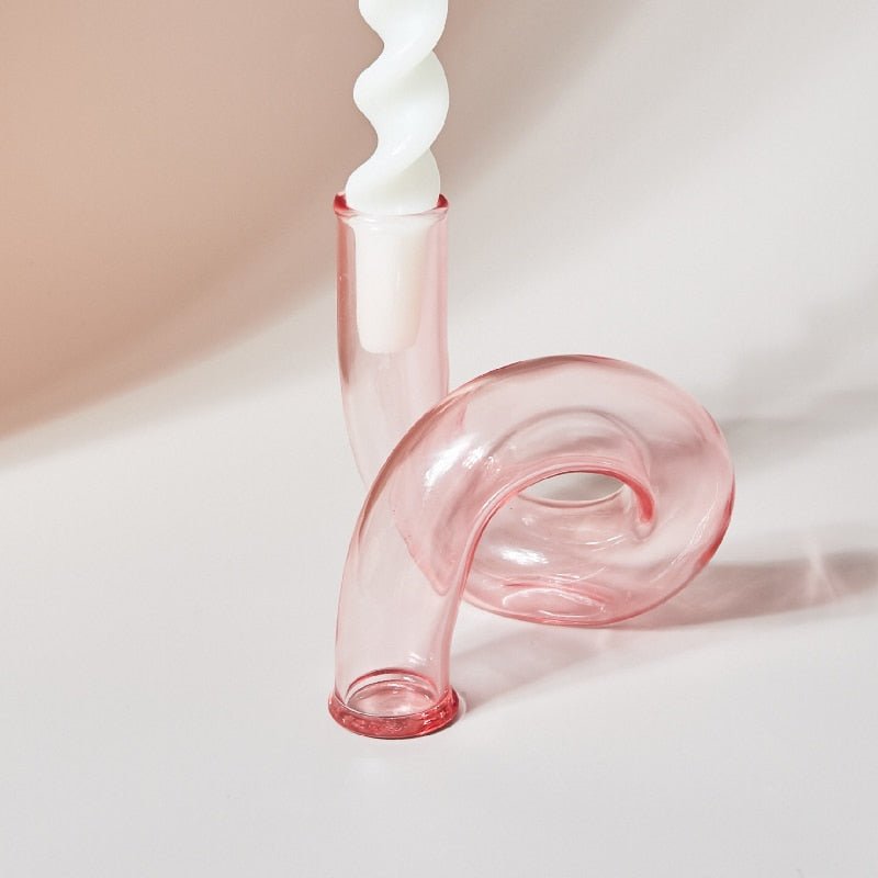 Glass vase candle holder