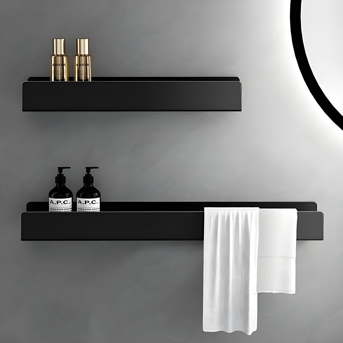 Merociack Bathroom Shelf – Modern Design with Towel Bar | Practical Storage for the Bathroom