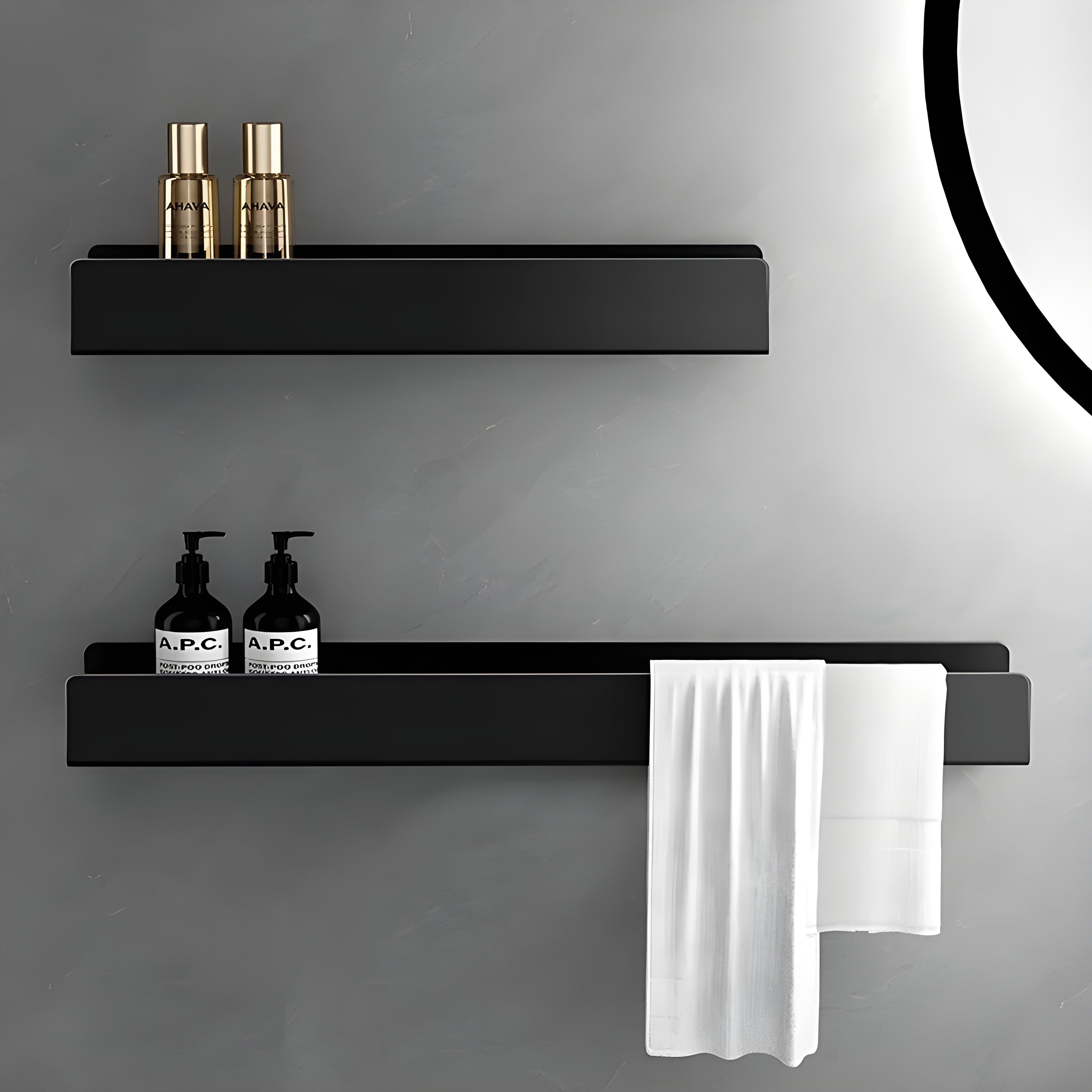 Merociack Bathroom Shelf – Modern Design with Towel Bar | Practical Storage for the Bathroom