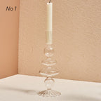 Modern Glass Candleholders - Transparent