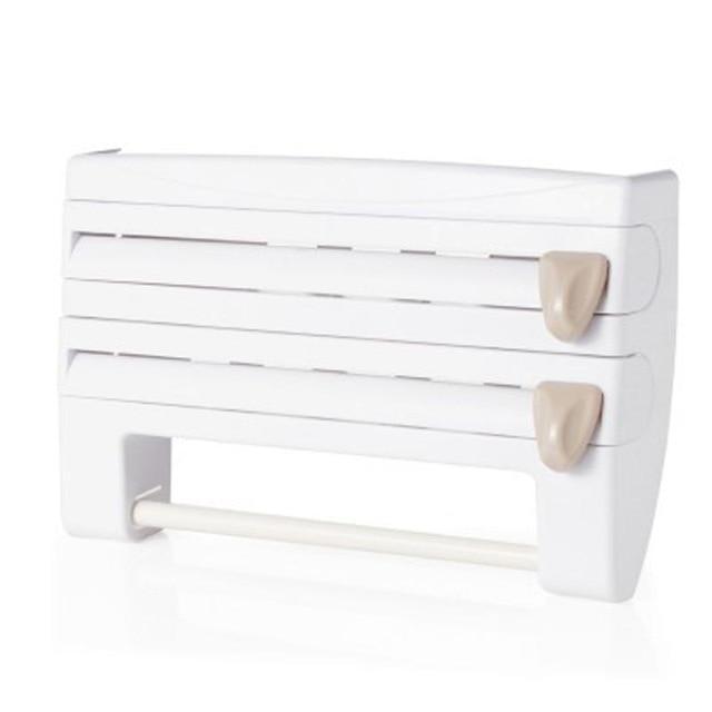 3-in-1 Triple Paper­ Dispenser Kitchen Roll Holder Mount