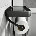 RVS Shelf | Drill-free Toilet Roll Holder with Storage Shelf made of Stainless Steel