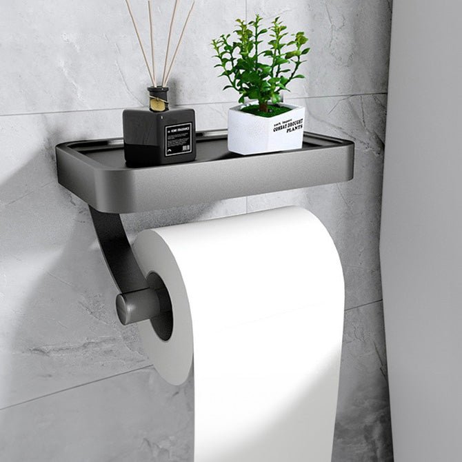 RVSPlank | Drill-Free Toilet Paper Holder with Storage Shelf Made of Stainless Steel