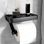 RVSPlank | Drill-Free Toilet Paper Holder with Storage Shelf Made of Stainless Steel