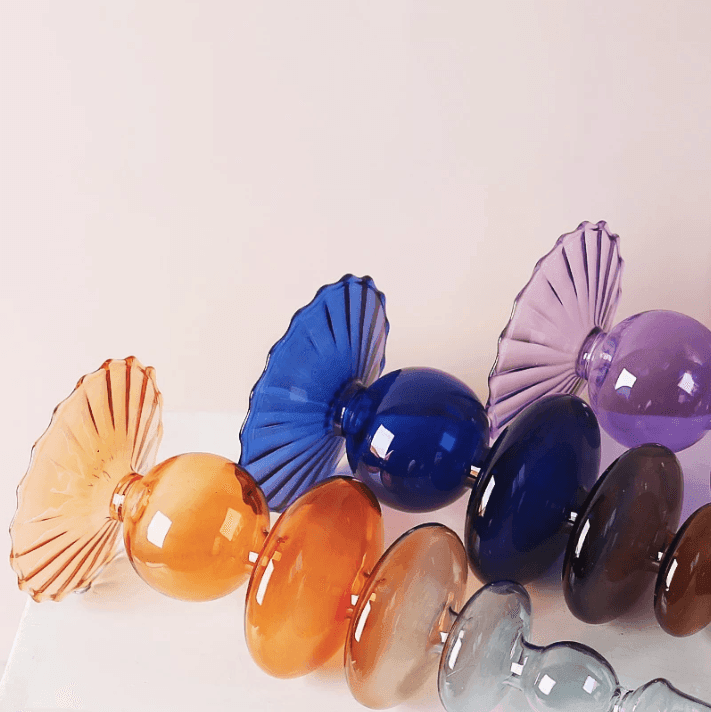 Two Color Glass Classic Craft Candle Holder